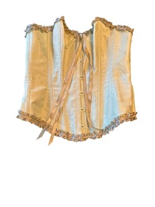 Elegant Sage Green Womens Corset Top Medium Lace-Up Back Coquette Fairy Sexy - Picture 1 of 5