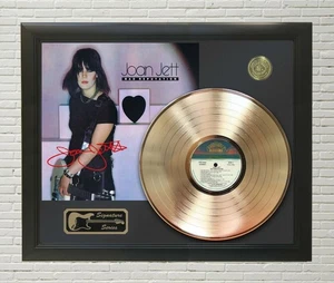 Joan Jett Framed Black wood Reproduction Signature Gold LP Display - Picture 1 of 5