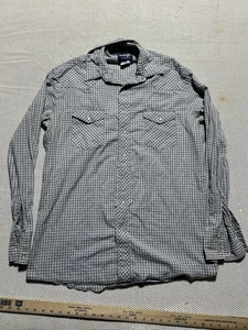 Wrangler western wear pearl snap plaid striped checkered large and tall size LT - Picture 1 of 5