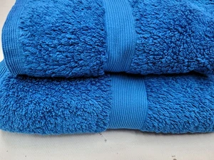 John Lewis Egyptian Cotton Bath Sheet & Hand Towel Set, Ultramarine, Used - Picture 1 of 9