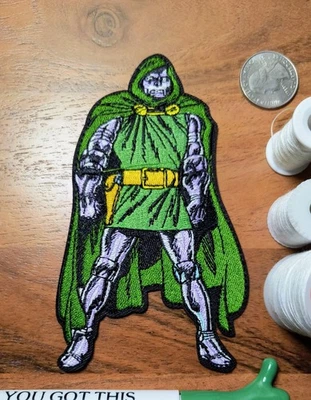 Dr. Doom Patch Marvel Super Villain Comics Embroidered Iron On 5x3" - Image 1 of 3