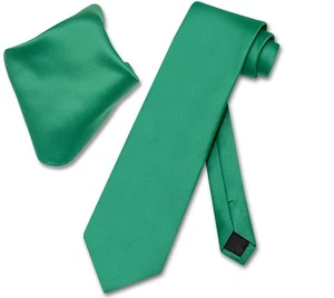 Vesuvio Napoli Sólido VERDE ESMERALDA Color Pañuelo para el Cuello Conjunto de Corbata para Hombres - Imagen 1 de 2
