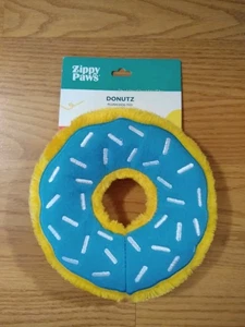 Zippy Paws Plüsch Donut Donutz Blue Frosting Haustier Hundespielzeug quietscht 6 Zoll NEU - Bild 1 von 4