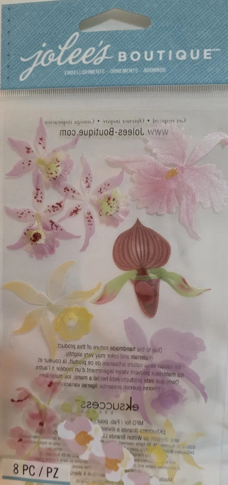 Jolee's Colorful Orchids Flowers Scrapbooking Stickers - Image 1 of 1