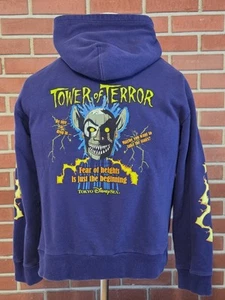Tokyo Disney Resort Tower of Terror Full Zip Purple Hoodie Sweatshirt Mens Large - Picture 1 of 12