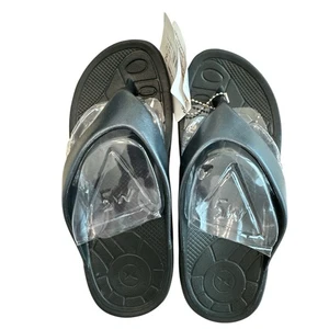 Aetrex Maui schimmernd schwarz Damengröße 5 Lynco Orthesen-Flip-Flop-Sandalen NEU - Bild 1 von 7
