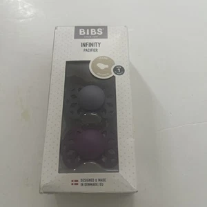 Bibs Color Collection Soft Natural Rubber   round  Pacifier Size 1 grey bag - Picture 1 of 5