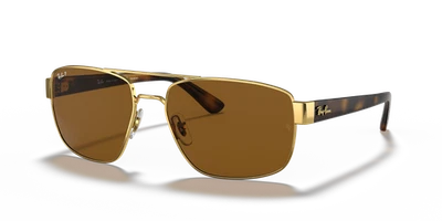 Очки солнцезащитные поляризованные Ray-Ban RB3663 полированные Arista золотистые/B-15 коричневые 60 мм - Изображение 1 из 4
