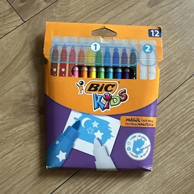 BiC Kids Magic Felt Pens 12 pack  Ten Colours, Two Erasable and Wasshable — 第 1/2 张图片