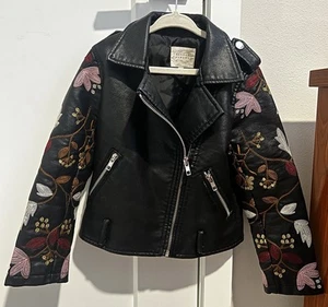 Beautiful Girls Hannah Banana faux floral leather jacket size 5 - Picture 1 of 8