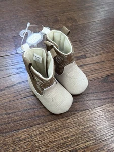 NWT Stepping Stones 3-6 Months Brown Boys Girls Cowboy Cowgirl Boots - Picture 1 of 5