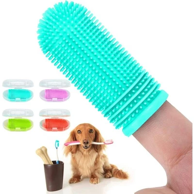Dog Toothbrush Kit 4Pack Pet Dental Care Finger Puppy Teeth Cleaner Fast Ship - Image 1 of 4