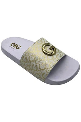 Sandalia blanca GBG Los Angeles Pansy Slide para mujer Foto 1 de 3