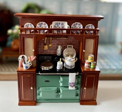 Reutter Porzellan Miniaturen Küchenzeile mit Herd 1:12 Puppenhaus Puppenstube - Bild 1 von 4