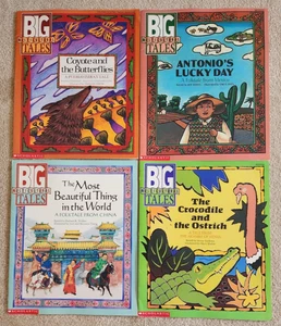 Scholastic Big Multicultural Tales Easel Oversized Books Lot 4 Teacher Classroom - Picture 1 of 2