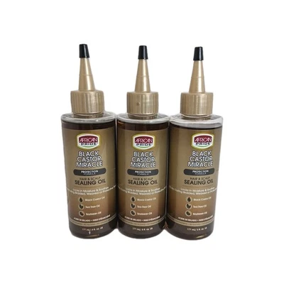 Aceite de sellado milagroso para cabello y cuero cabelludo African Pride Black Ricino - Lote de 3 6 oz nuevo Foto 1 de 4