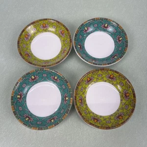 World Market China Floral Pattern Miniature Mini Bowls Lot Of 4 Boho Tuscan - Picture 1 of 4