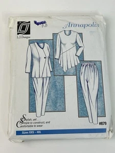 Pants Top Size XXS-4XL Vintage Uncut Pattern L J Designs 879 Annapolis Tapered - Picture 1 of 2