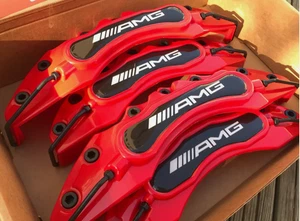 Brake Caliper Covers for Mercedes 4 Matic C E ML GLA GLB GLC GLE S AMG Class SLK - Foto 1 di 5