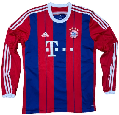 FC Bayern München Trikot Gr. XL 2014/15 LS Heim Adidas FCB 14/15 blau rot - Bild 1 von 4