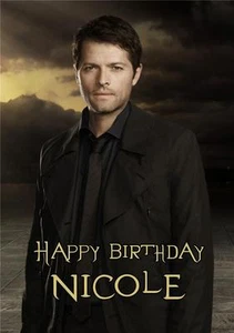 PERSONALISIERTE GRUSSKARTE MISHA COLLINS GEBURTSTAG JEDER ANLASS - Bild 1 von 1