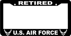 USAF RETIRED UNITED STATES AIR FORCE US U.S. AIR FORCE  License Plate Frame  - Picture 1 of 1