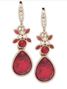 $48 Givenchy Red Tear Drop Earrings G1 ge - Picture 1 of 7