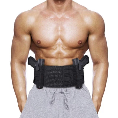 Funda táctica banda para el vientre oculta para llevar doble pistola con 2 bolsas de cargador Foto 1 de 4