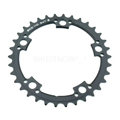 Driveline Chainring 34T Black,7075,BCD:110mm,fit 50/34T,10/11S Road Bike Bicycle - Image 1 of 3