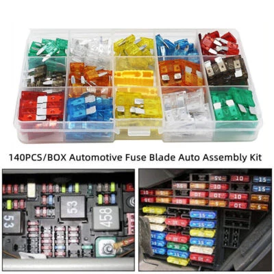 140PCS/Set Car Fuses Automotive Standard Mini Blade Car Fuse Auto Fuse Assorted Foto 1 de 4