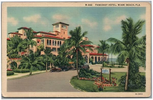 Postal de lino de Pancoast Hotel Miami Beach Florida - Imagen 1 de 2