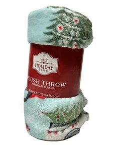 Holiday Time Plush Throw Christmas Throw Blanket 48x58 In Soft - Picture 1 of 1
