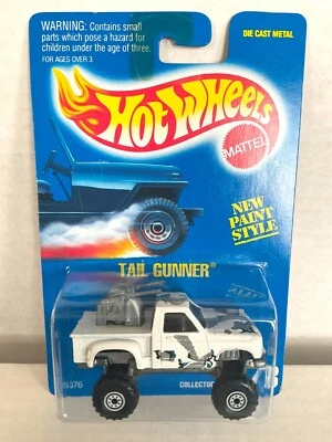 Pastilla Hot Wheels TAIL GUNNER - Tarjeta azul #273 - ¡Camuflaje blanco con pistola en la cama! Foto 1 de 3