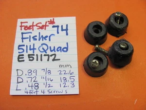 📈FEET SET #74 FISHER 514 QUAD RECEIVER E51172 - Picture 1 of 1