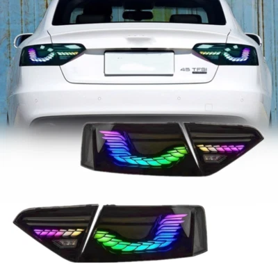 Par de luces traseras dinámicas LED RGB para Audi A5 S5 08-2016 Foto 1 de 4