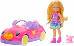 Barbie Chelsea Toy Car Set with Bear-Themed Convertible & Teddy Bear Accessory, - Picture 1 of 6