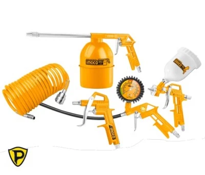 Kit 5 accessori compressore completo manometro pistola aerografo e flessibile   - Imagen 1 de 4