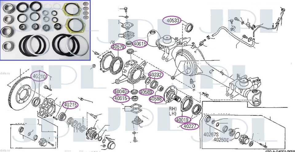 New Swivel Housing Overhaul Kit For Nissan Patrol Y60 (2.8TD/4.2D) (08/1988+) - Image 1 of 1