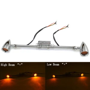Universal Motorcycle Front Rear LED Turn Signal Light Mount Tube Bar Bracket - Bild 1 von 12