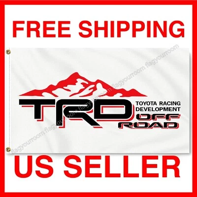 Bandeira TRD Off Road 3 x 5 Banner 3x5 Man Cave Toyota Racing Development Vendedor dos EUA - Imagem 1 de 4