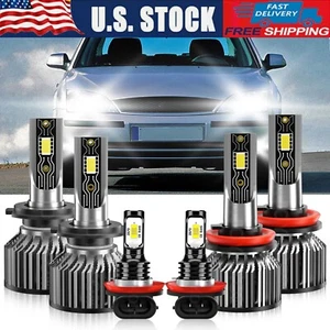 For Ford Fusion 2006-2017 LED 6500K Combo Headlight Hi/Low Beam+Fog Light Bulbs - Picture 1 of 12
