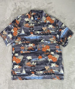Newport Blue American Tradition Hawaiian Floral Shirt Men's Size XL Beach - Picture 1 of 7