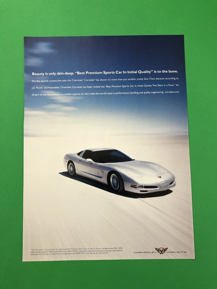 2002 CHEVY CORVETTE ORIGINAL VINTAGE PRINT AD ADVERTISEMENT - Image 1 of 1