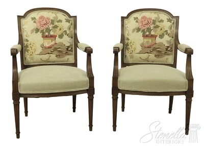 54314EC: Pair French Louis XVI Style Armchairs ~ New Upholstery Foto 1 de 4