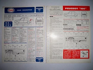 Peugeot 104 - Set mit 2 Datenblättern Zeitschrift Automobile Technique - Bild 1 von 1