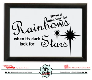 WALL ART Stickers INSPIRATIONAL FAMILY WORDS SAYINGS WHEN IT RAINS HOME** - Picture 1 of 5