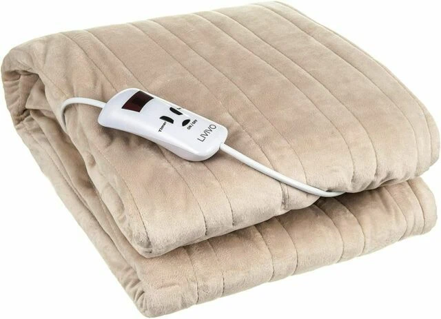 LIVIVO Micro Fleece Throw Electric Over Blanket - Brown