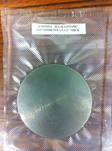 Objetivo pulverizador Scandium: 4,00"" de diámetro x 0,125"" de espesor, 99,995% puro - Imagen 1 de 1