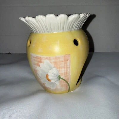 Calentador de cera de cerámica floral amarillo girasol Yankee Candle Foto 1 de 4