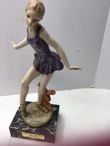 Depose Italy SIMONELLI Ballet Ballerina 7.5" Figurine on Marble Base 353 Vintage - Picture 1 of 4